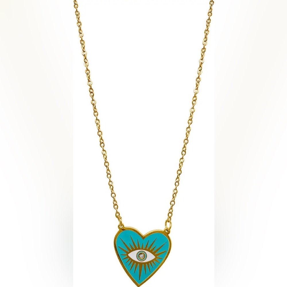 Adornia Evil Eye Heart Pendant Necklace